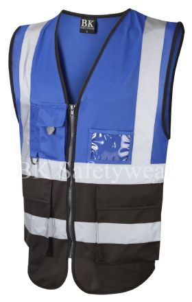 Royal blue / black two tone superior vest waistcoat