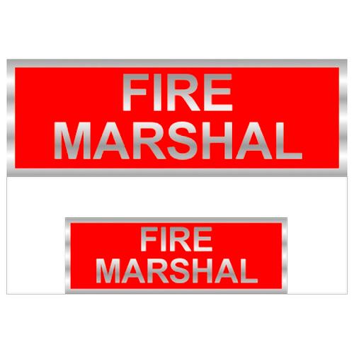 Fire Marshal Badges Reflective with Red (Back & Front print)