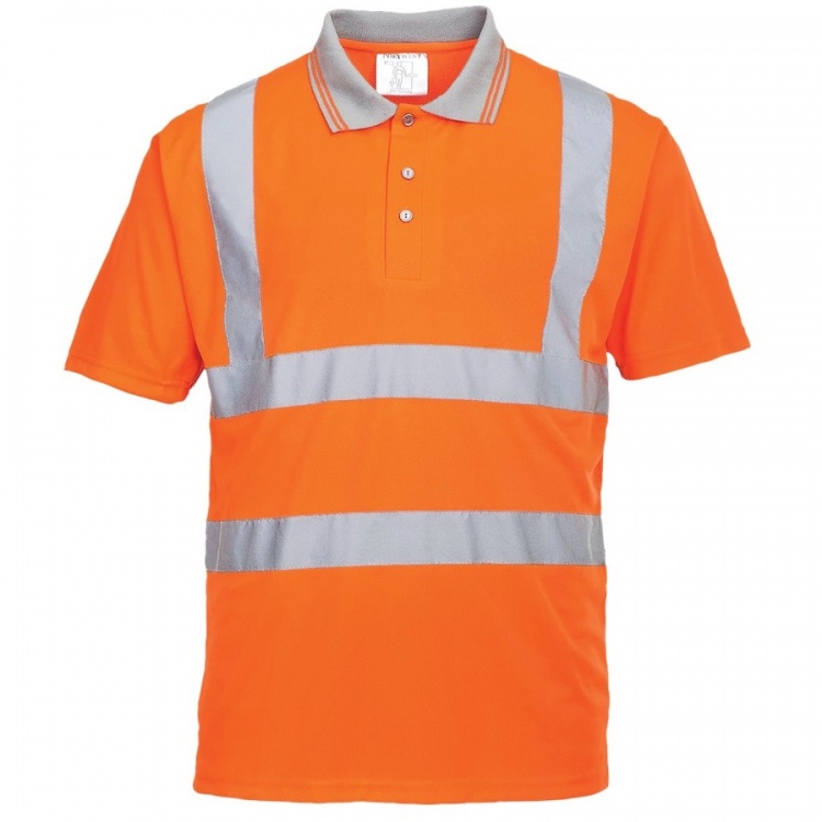 Portwest RT22 Hi Vis Short Sleeved RIS-3279-TOM Polo Shirt Orange
