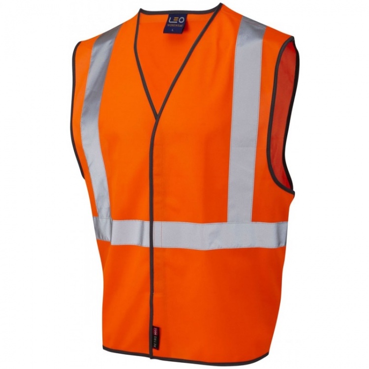Leo Workwear W14-O Lapford Railway RIS-3279-TOM Vest Orange