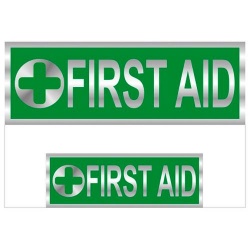 First Aid Badges Reflective with Green (Back & Front print)