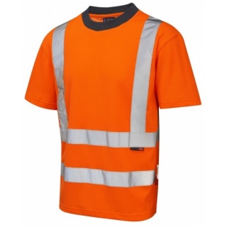 Leo Workwear T01-O Newport ISO 20471 Class 2 RIS-3279-TOM Comfort EcoVizPB T-Shirt Orange