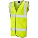 Leo Workwear W03-Y Velator Hi Vis Vest Airport Style Mesh Back Yellow ISO 20471 Class 2