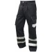 Leo Workwear CT02-BK Ilfracombe Cargo Workwear Black Hi Vis Trouser