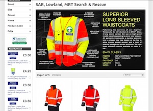 Search and Rescue, Lowland SAR and Mountain Rescue Teams MRT Clothing Provision