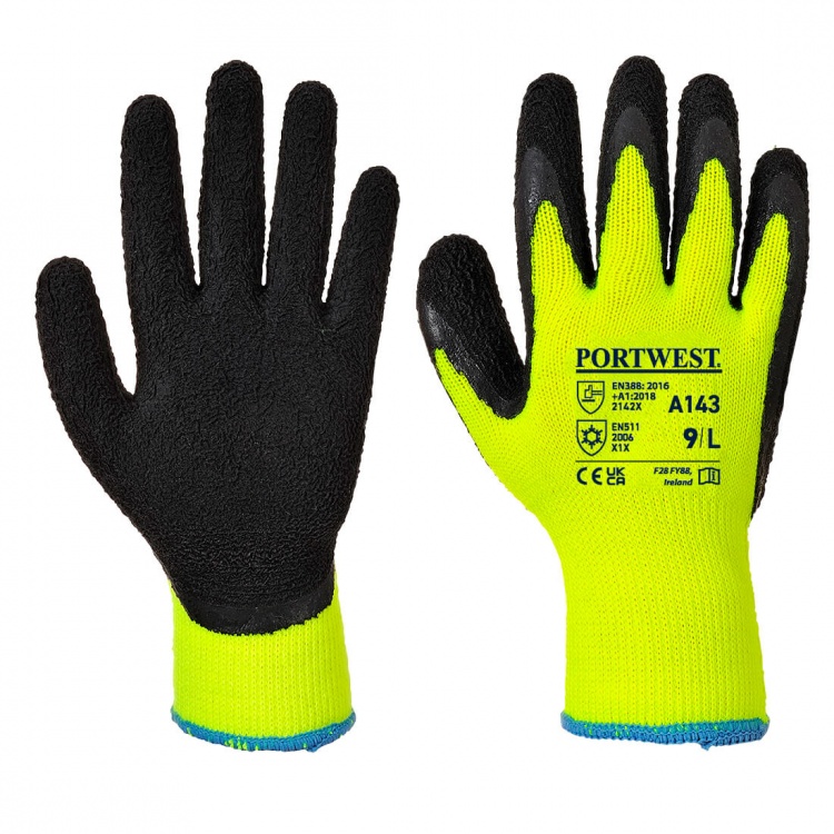 Portwest A143 Thermal Soft Grip Gloves - Latex Foam