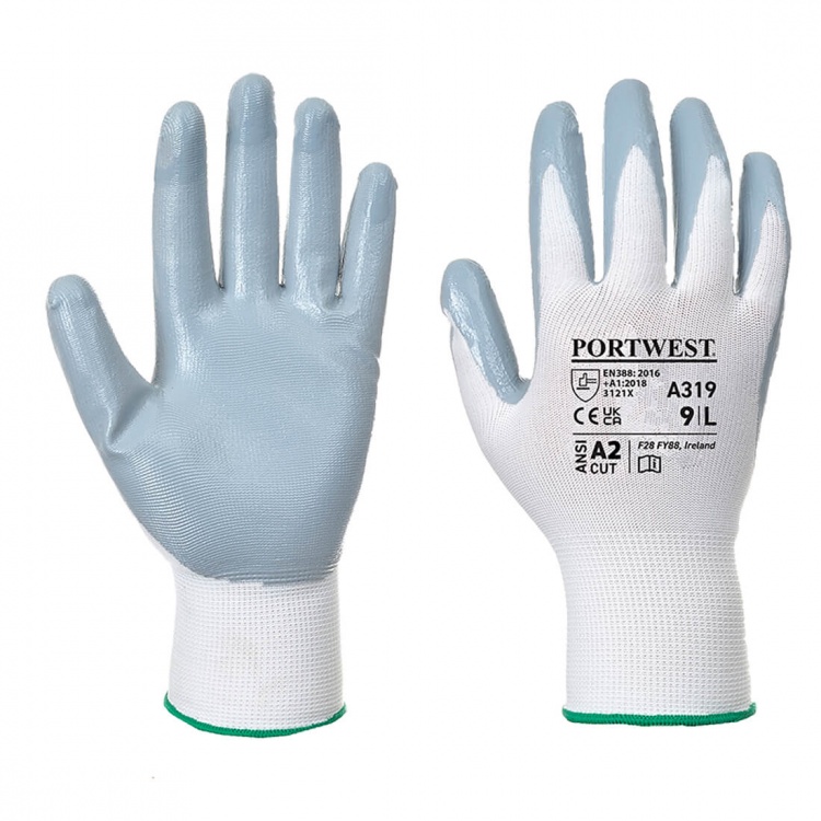 Portwest A319 Flexo Grip Nitrile Gloves (Retail Pack)