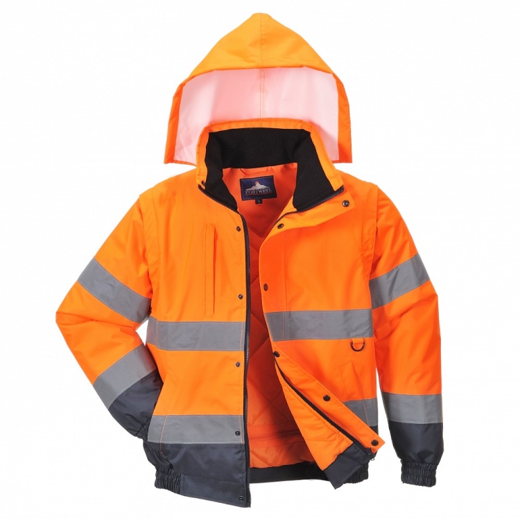 Portwest C468 Hi-Vis 2-in-1 Contrast Bomber Jacket