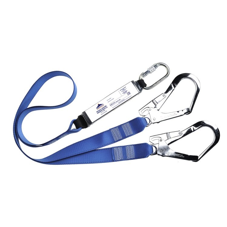 Portwest FP51 Double Webbing Lanyard With Shock Absorber | BK