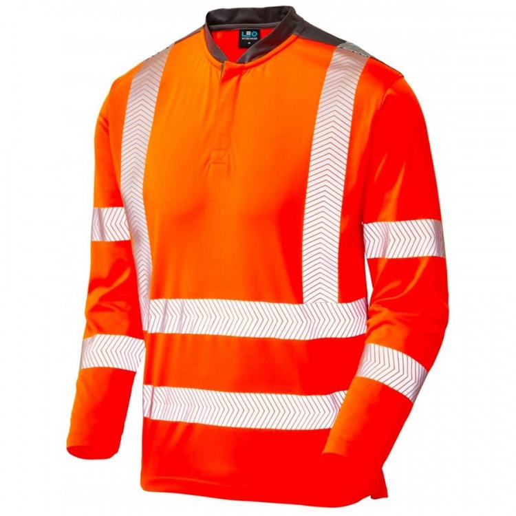 Leo Workwear T13-O Hi Vis Coolmax Performance T-Shirt in Orange