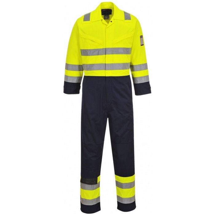 Portwest MV28 Hi Vis Yellow/Navy MODAFLAME Coverall 280g