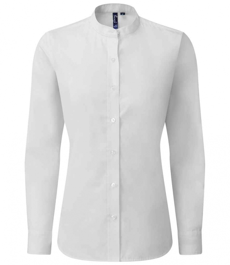 Premier PR358 Ladies Banded Collar Grandad Shirt | BK Safetywear