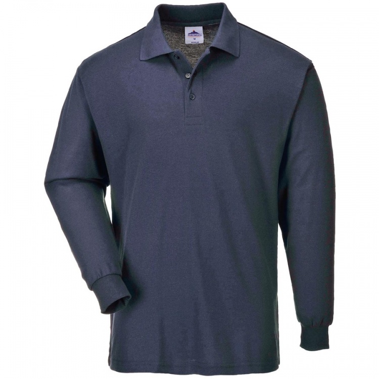 Portwest B212 Long Sleeved Polo Shirt 65% Polyester 35% Cotton 210gsm ...