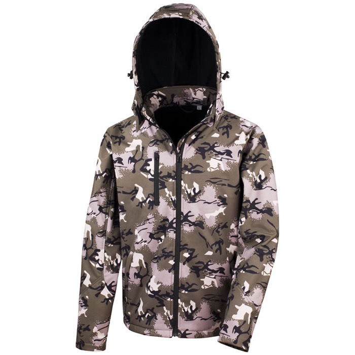 Result Work-Guard R235X Camo TX Performance Hooded Soft Shell Jacket