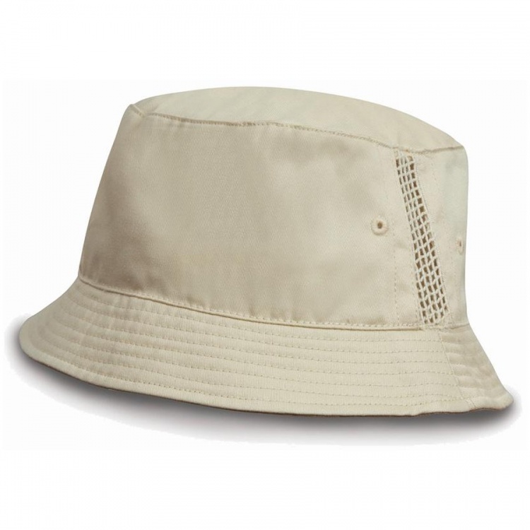 RESULT RC045X Deluxe Washed Cotton Bucket Hat with Side Panel Mesh