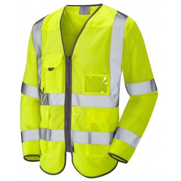 Leo Workwear S20-Y Burrington Hi Vis Class Coolvis Long Sleeve