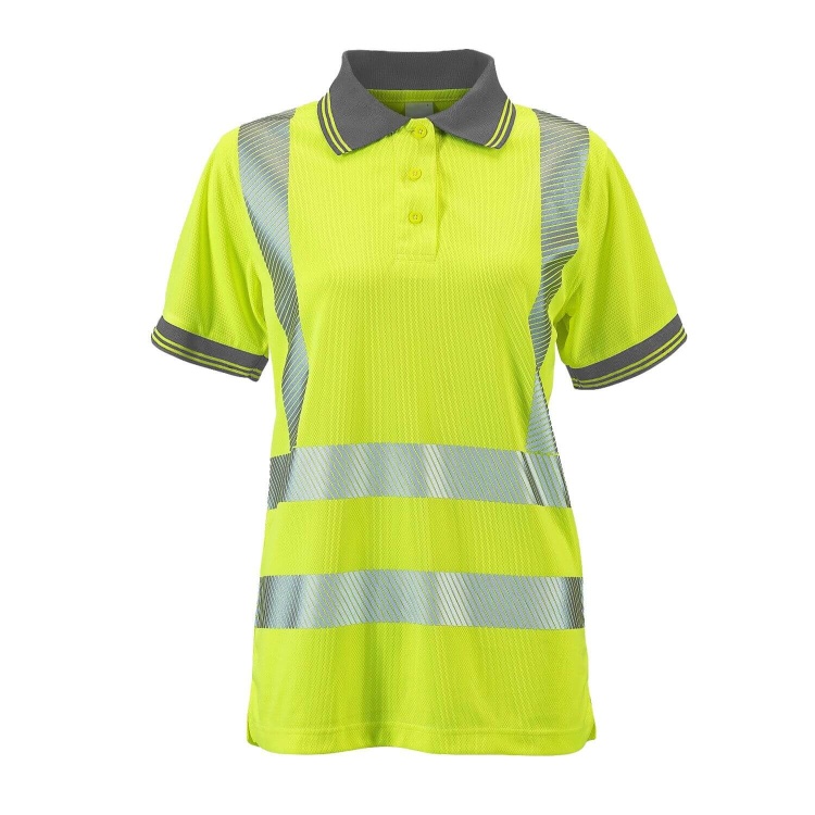 Supertouch HV308 Ladies Hi Vis Yellow Savannah Birds Eye Polo