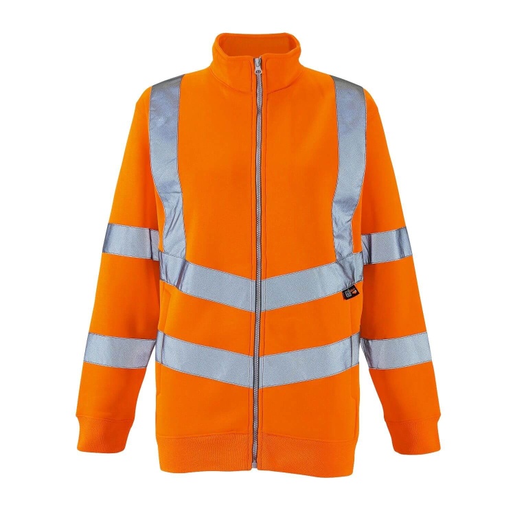 Supertouch HV315 Ladies Hi Vis Orange Eshaal Zipped Sweatshirt