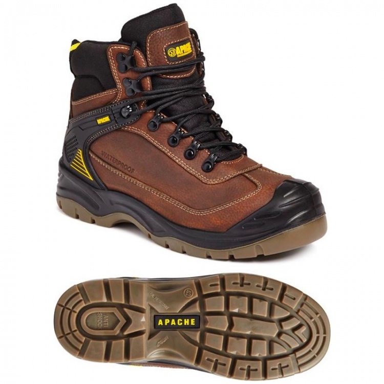 Apache Workwear Ranger Waterproof S3 WR SRA Safety Hiker Brown