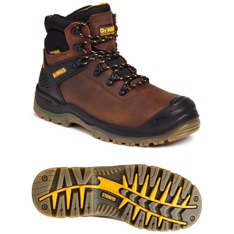 Dewalt Newark Waterproof S3 WR SRA Safety Hiker Boot Brown