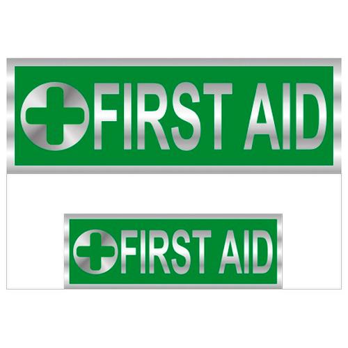 First Aid Badges Reflective with Green (Back & Front print)
