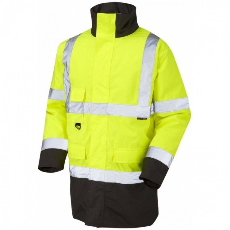 Leo Workwear A01-Y/BK Tawstock Hi Vis Jacket Yellow / Black