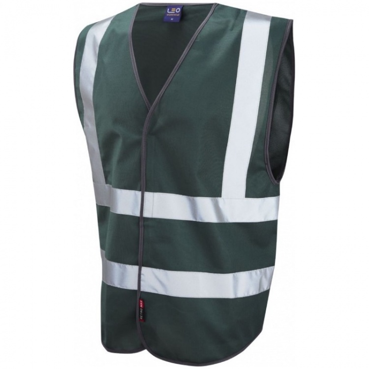 Leo Workwear W05-BT Pilton Bottle Green Hi Vis Vest