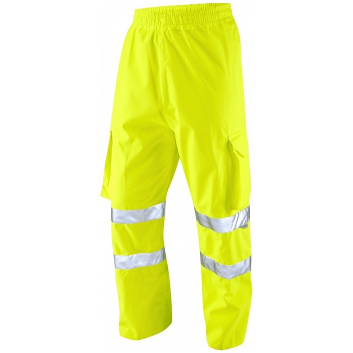Leo Workwear L02-Y Instow Executive Cargo Hi Vis Overtrouser Yellow
