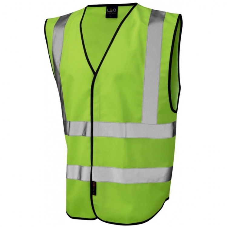Leo Workwear W05-LM Pilton Hi Vis Lime Green Vest