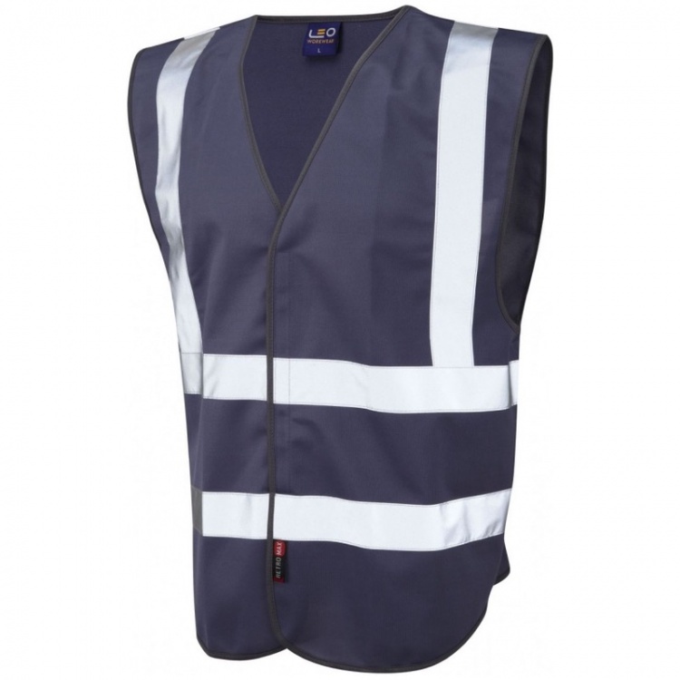 Leo Workwear W05-NV Pilton Hi Vis Navy Vest