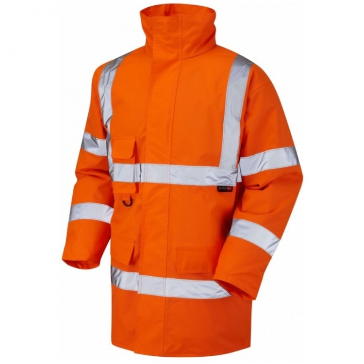 Leo Workwear A01-O Tawstock Hi Vis Jacket Railway Orange