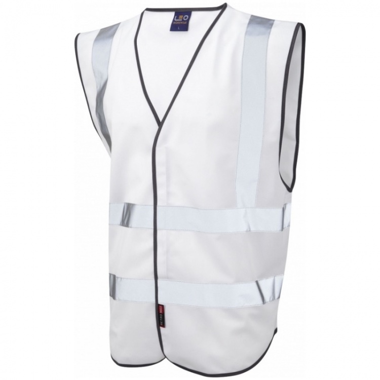 Leo Workwear W05-WH Pilton Hi Vis White Vest