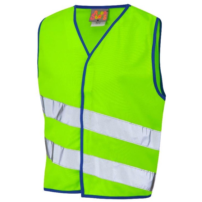 Leo Workwear CW01-LM Kids Hi Vis Waistcoat Lime Green