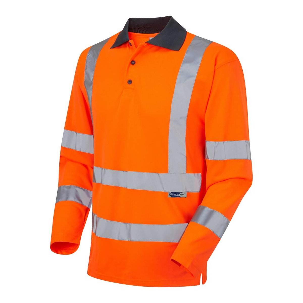 Hi Vis Polo Shirt Long Sleeve Orange 