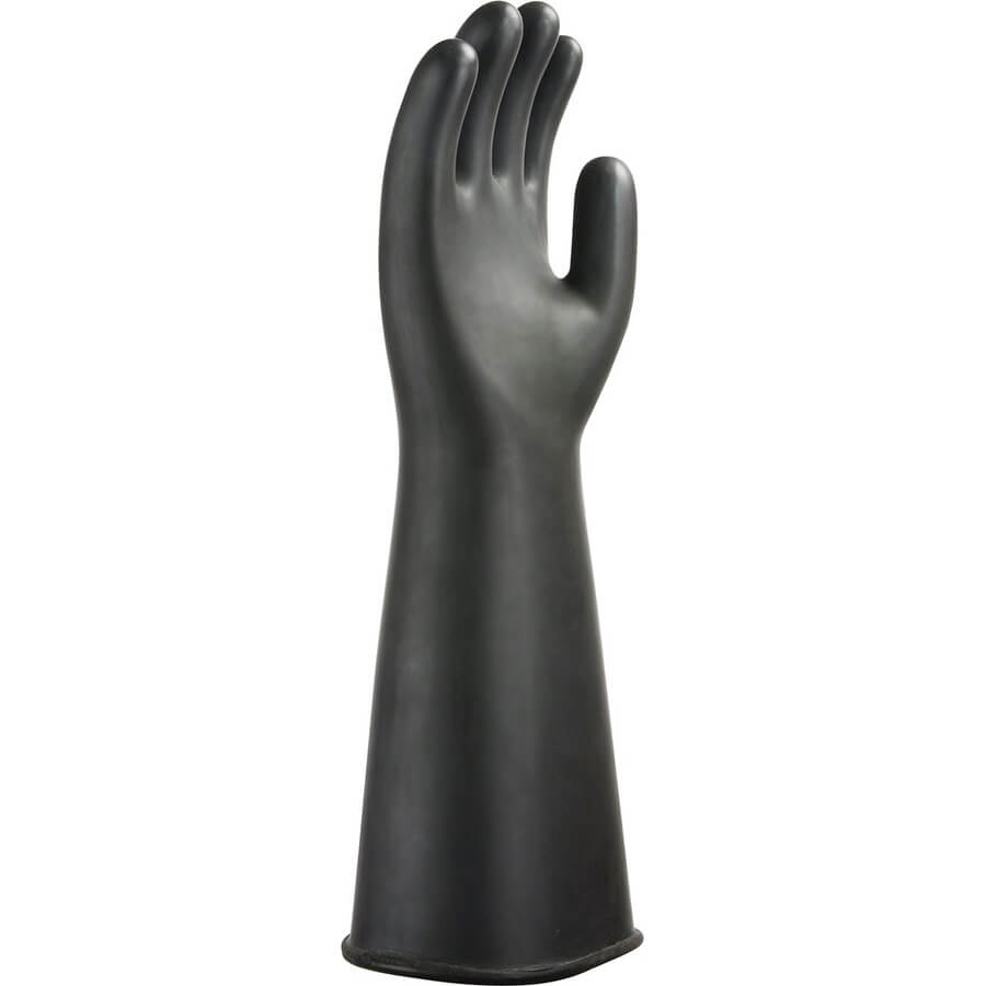 Portwest A802 A803 Heavyweight Latex Rubber Glove Gauntlet Black Chemical Cement