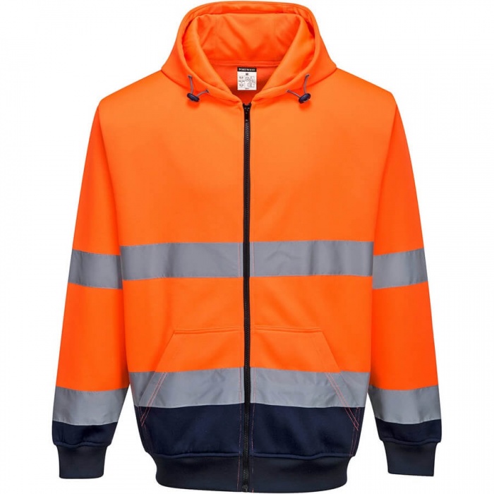 two tone zip hoodie