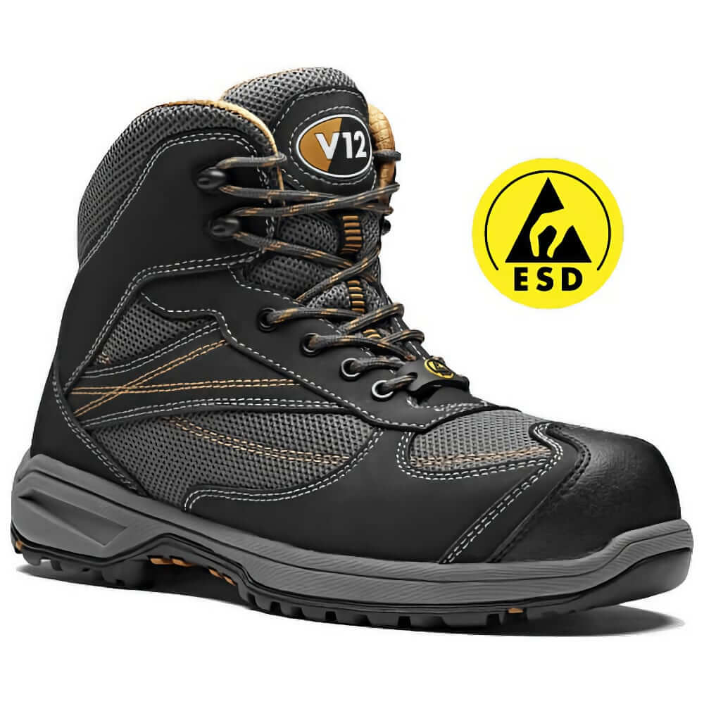 V12 Footwear V1940 Torque Igs Metal Free And Leather Free Hiker Safety Boots Bk Safetywear