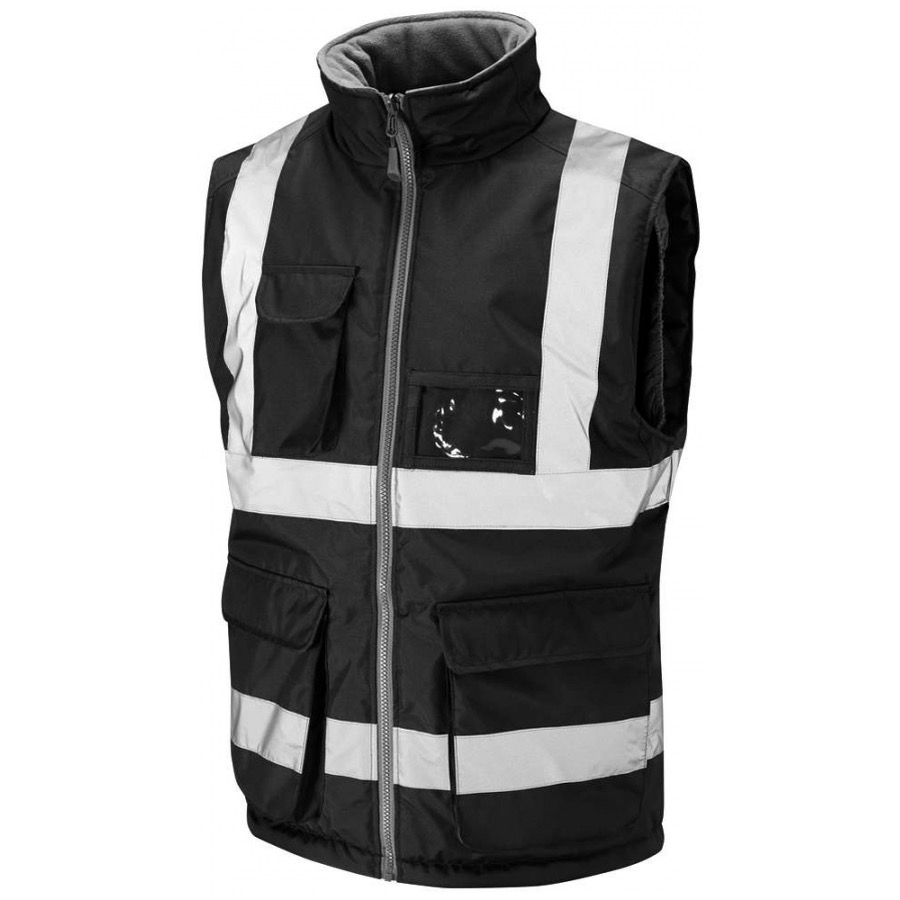 Safety Vests Hi Viz Vis Bodywarmer Fleece Lined Reversible High ...