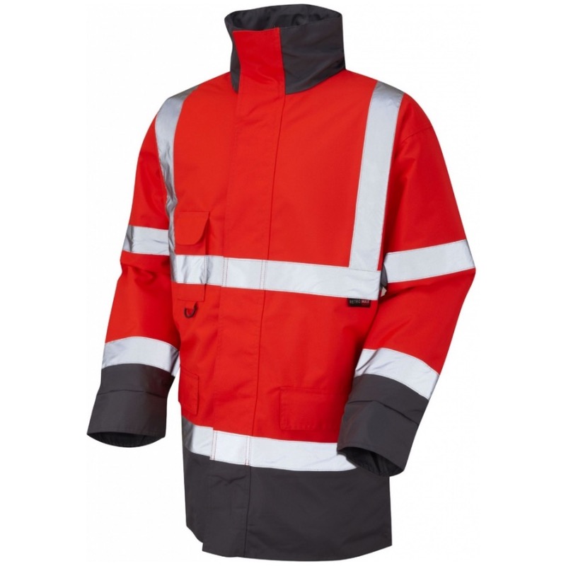Leo Workwear A01-R/GY Hi Vis Jacket Red / Grey | BK Safetywear