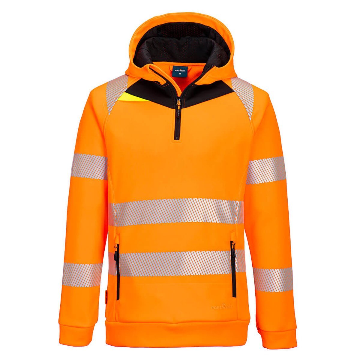 Portwest DX482 DX4 Hi-Vis 1/4 Zip Hoodie | BK Safetywear