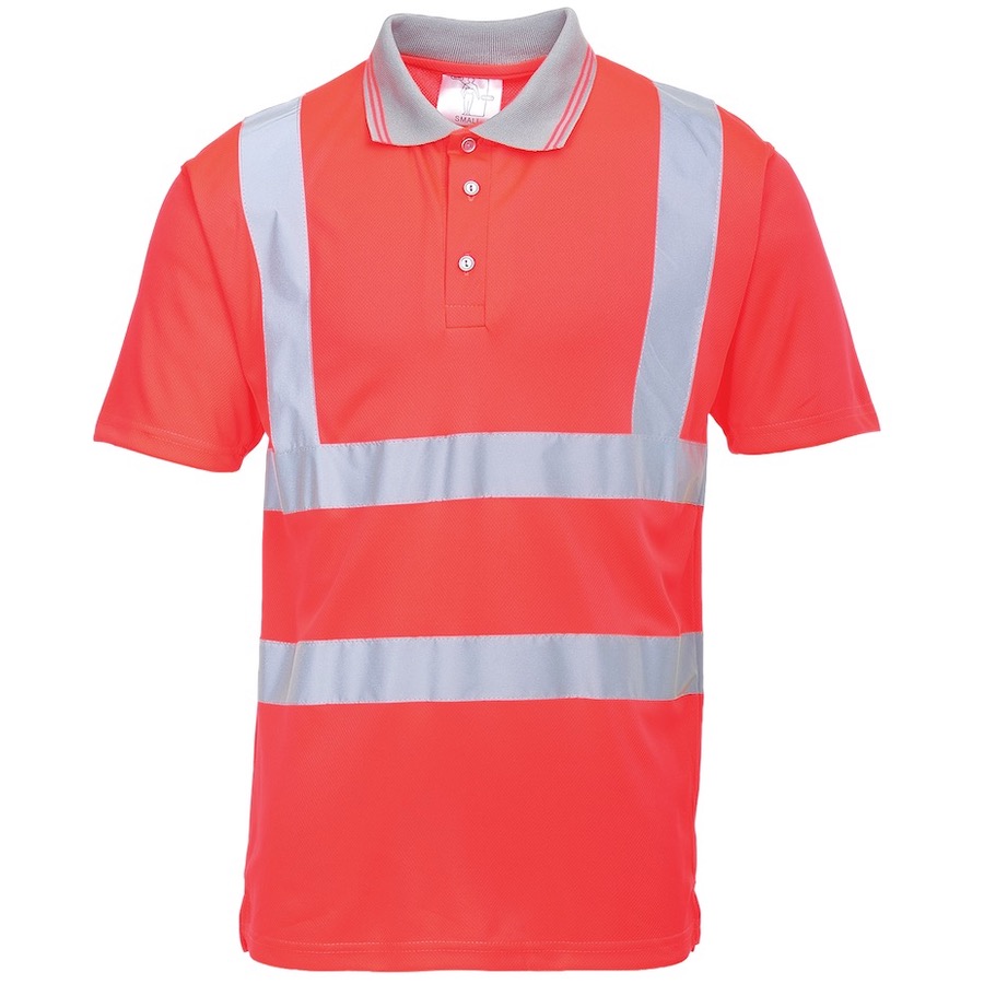 Portwest S477 Hi Vis Short Sleeved Polo Shirt Red | BK Safetywear