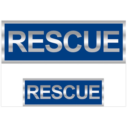style 2 Encapsulated SEARCH and RESCUE reflective badge SET 300mm 