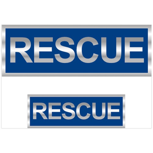 style 2 Encapsulated SEARCH and RESCUE reflective badge SET 300mm 