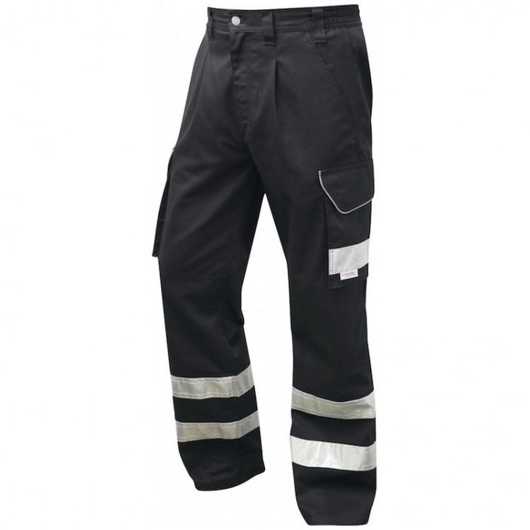 Leo Workwear CT02-BK IlfracombeCargo WorkwearBlackHi Vis Trouser