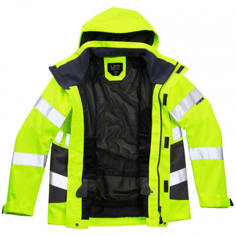 Leo Workwear J04-Y Exmoor Breathable Hi Vis Jacket Yellow