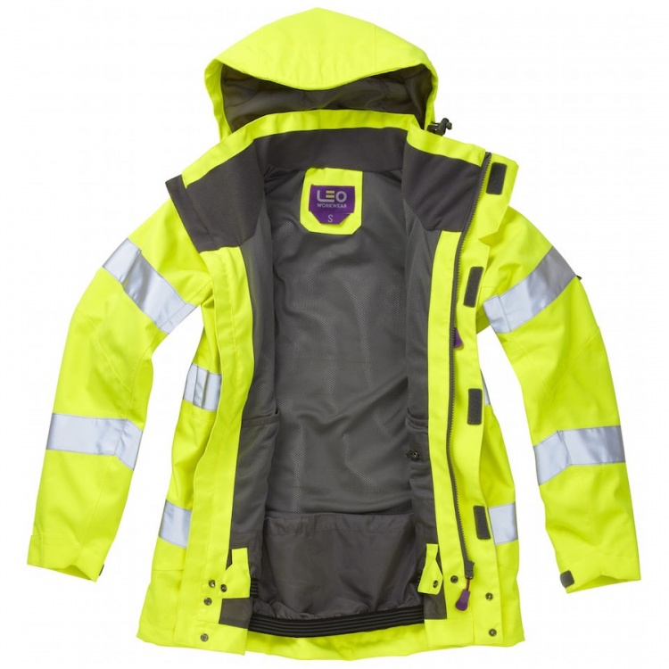 Leo Workwear JL04-YRosemoorHi Vis Ladies Breathable Jacket Yellow