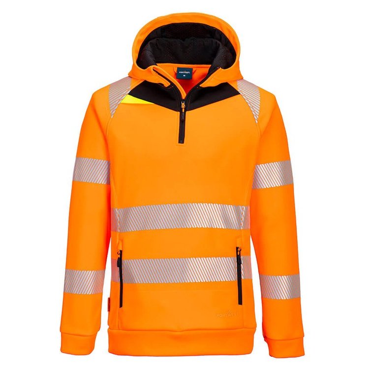 Portwest DX482 DX4 Hi-Vis 1/4 Zip Hoodie | BK Safetywear