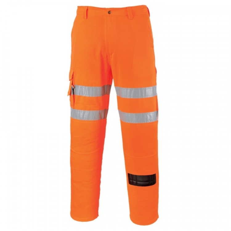 Portwest RT46 Rail Combat Hi Vis Trousers RIS-3279-TOM Orange