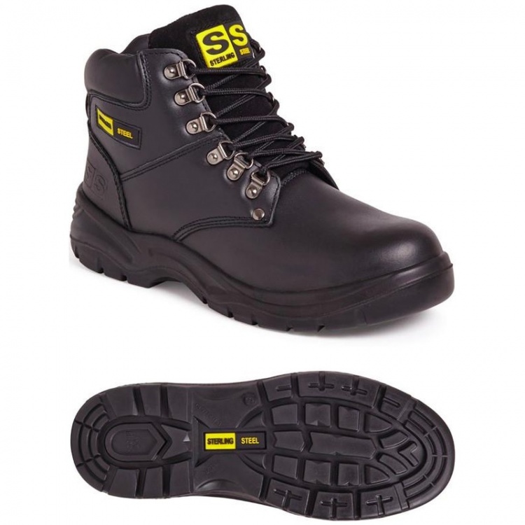 Sterling Steel SS806SM Unisex 6 Eye Hiker S1P SRC Boot Black