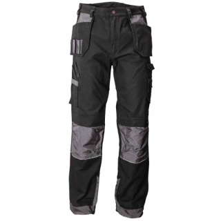 Craftsman Multi Pocket Combat Trousers Black/Grey  Polyester-Cotton 280GSM reinforced with Cordura - You are buying One pair and getting one pair Absolutely FREE - thats 2 Pairs for